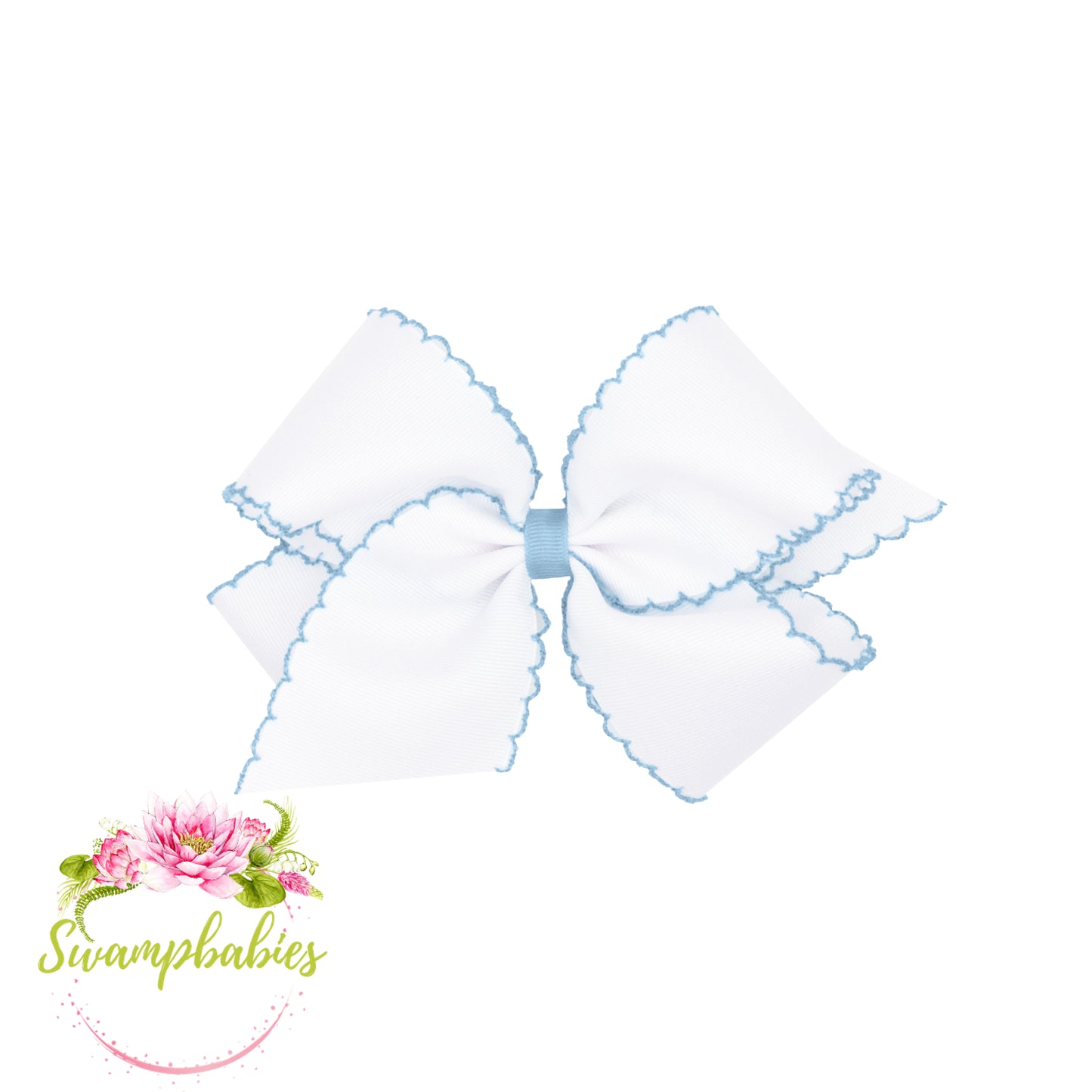 Medium Moonstitch Grosgrain Hair Bow with Contrasting Wrap
