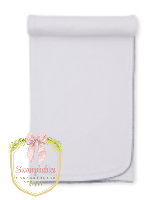 White with Navy Trim Kissy Basics Blanket