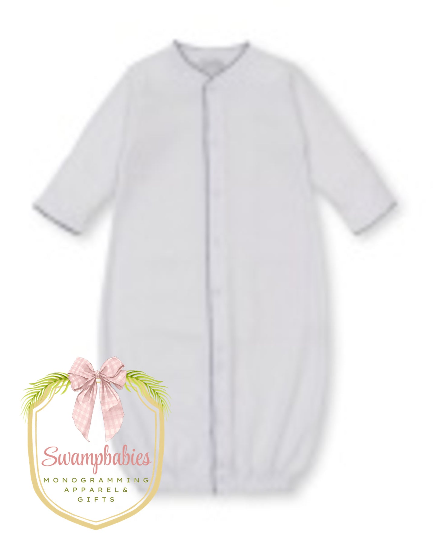 White with Navy Kissy Basics Convertible Gown